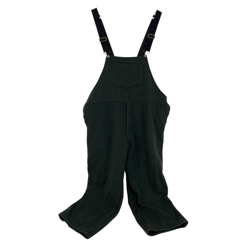 Codet Vintage Mens Forest Green Wool Bib Overalls Heavyweight Workwear 2XL‎